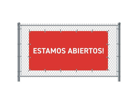 Fence Banner 300 x 140 cm Open Spanish Blue