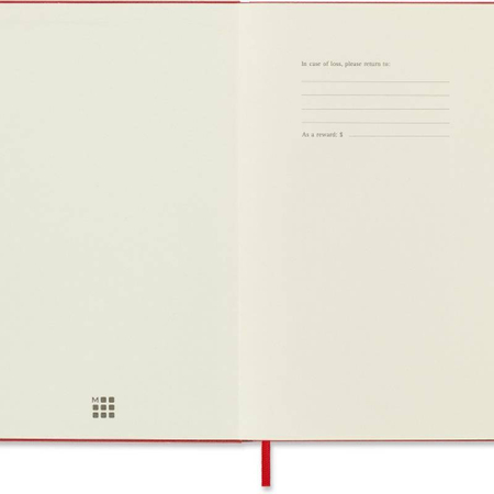 Notes MOLESKINE Classic L (13x21cm) w kratkę, twarda oprawa, 240 stron, czerwony