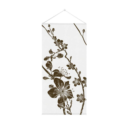 Hanging Flag Banner 58 x 120 cm Abstract Japanese Cherry Blossom Brown