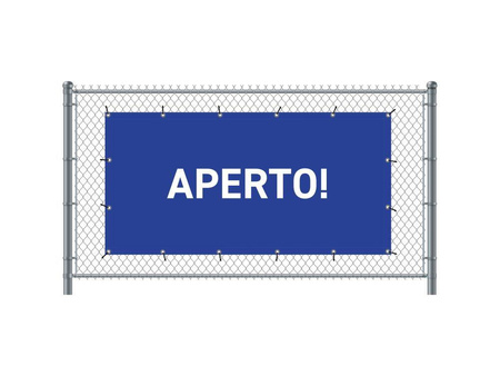 Fence Banner 200 x 100 cm Open Italian Blue