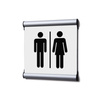 Door Sign 15,5 x 15,5 cm Set Men/Women White