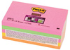 Bloczek samoprzylepny POST-IT® Super Sticky (655S-N), 127x76mm, 5x90 kartek, neonowe