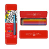 Kredki akwarelowe CARAN D'ACHE, Keith Haring, 10 szt. + 1 czarny flamaster Fibralo Brush