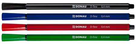 Cienkopis DONAU D-Fine, 0,4 mm, 4 szt., mix kolorów