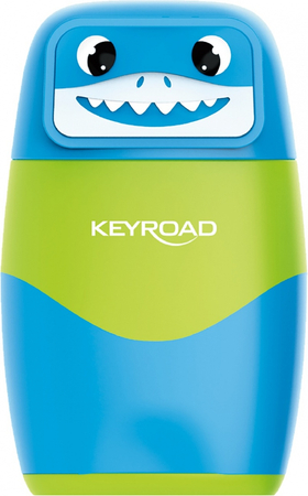 Temperówka plastikowa z gumką KEYROAD, podwójna, display, mix kolorów