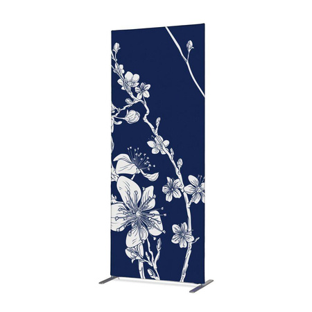 Textile Room Divider Deco 85-200 Double Abstract Japanese Cherry Blossom Brown