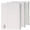 Przekładki Q-CONNECT, PP, A4, 230x297mm, 1-12, 12 kart, szare