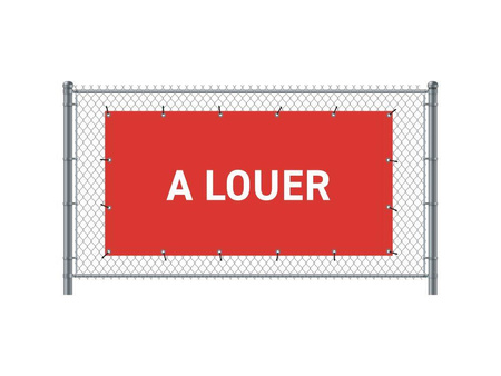 Fence Banner 300 x 140 cm Rent French Red