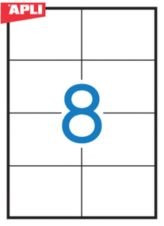 Etykiety uniwersalne APLI, 105x74mm, prostokątne, białe 100 ark.
