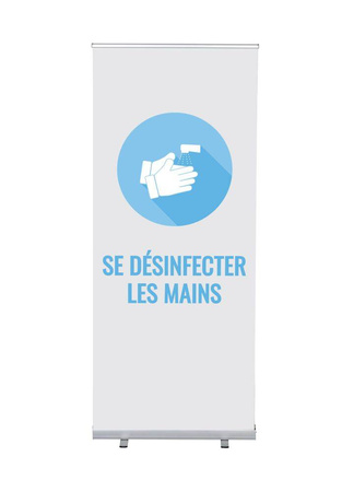 Roll-Banner Budget 85 Complete Set Desinfect Hands White French