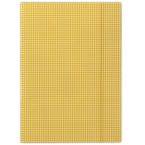 Teczka z gumką DONAU, karton, A4, 400gsm, 3-skrz., pomarańczowa w kratę