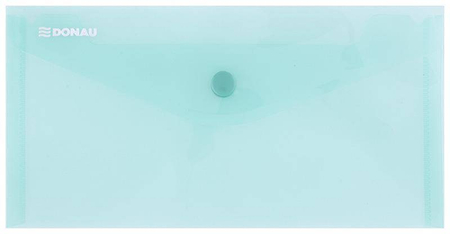 Teczka kopertowa DONAU zatrzask, PP, DL, 180mikr., zielona