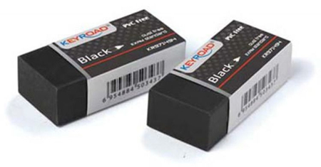 Gumka uniwersalna KEYROAD Black, 3szt., blister, czarna