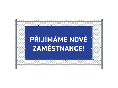 Fence Banner 200 x 100 cm Hiring Czech Blue