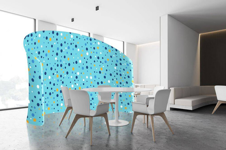 Textile Room Divider Moon Dots Colour Blue