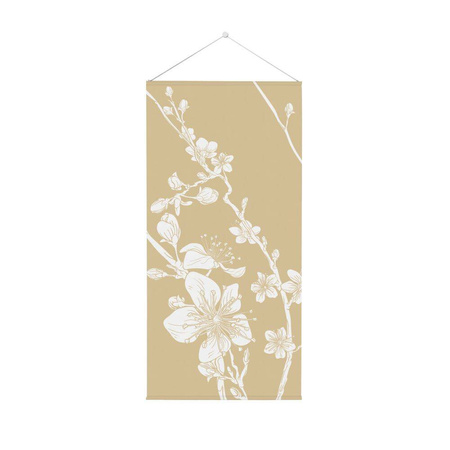 Wall Hanging Tapestry 58 x 200 cm Abstract Japanese Cherry Blossom Beige