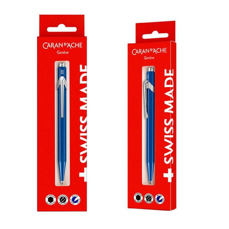 Długopis CARAN D’ACHE 849 Gift Box Metal-X Line, niebieski