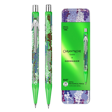 Ołówek mechaniczny CARAN D'ACHE 844 Germanier, 0,5mm, w pudełku, zielony neonowy