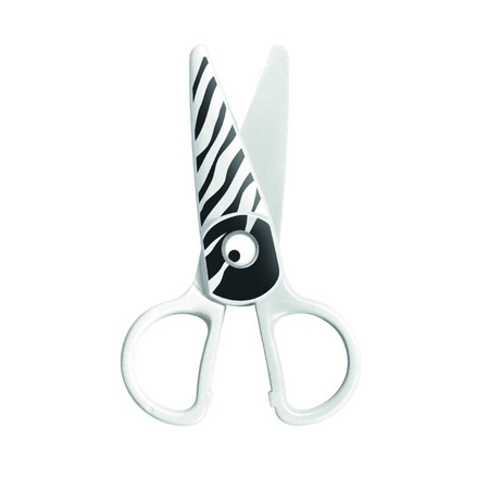 Nożyczki szkolne KEYROAD, 5'', bezpieczne, zebra, blister