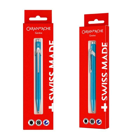 Długopis CARAN D’ACHE 849 Gift Box Metal-X Line Turquoise, turkusowy