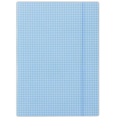Teczka z gumką DONAU, karton, A4, 400gsm, 3-skrz., niebieska w kratę