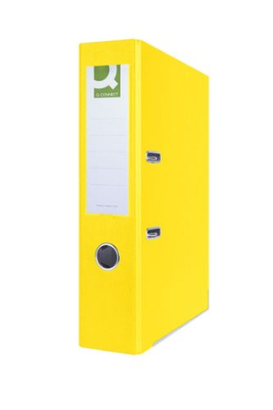 Segregator Q-CONNECT Hero z szyną, PP, A4/75mm, żółty