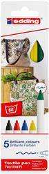 Pisak tekstylny e-4600/5 S EDDING, 1mm, 5 szt., pudełko, mix kolorów