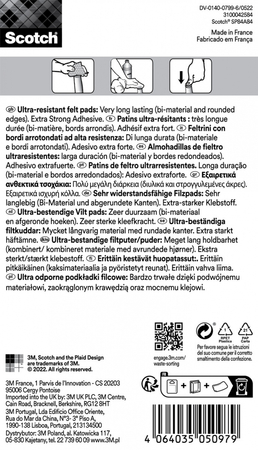 Podkładki przylepne SCOTCH, prostokątne, 35x24mm, 8 szt., czarne