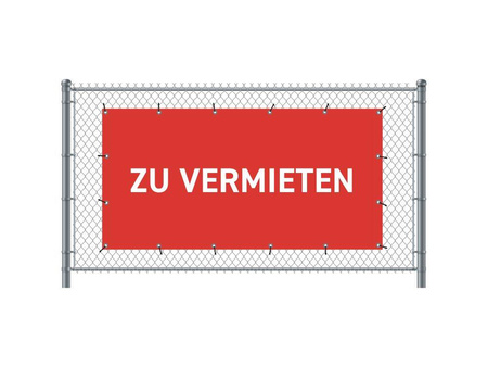 Fence Banner 300 x 140 cm Rent French Red