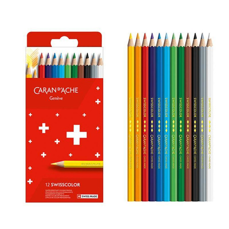 Kredki CARAN D'ACHE Swisscolor, kartonowe pudełko, 12 szt.