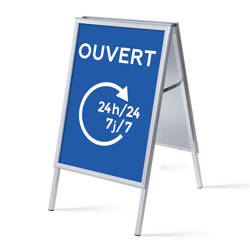 A-board A1 Complete Set Open 24/7 Blue French