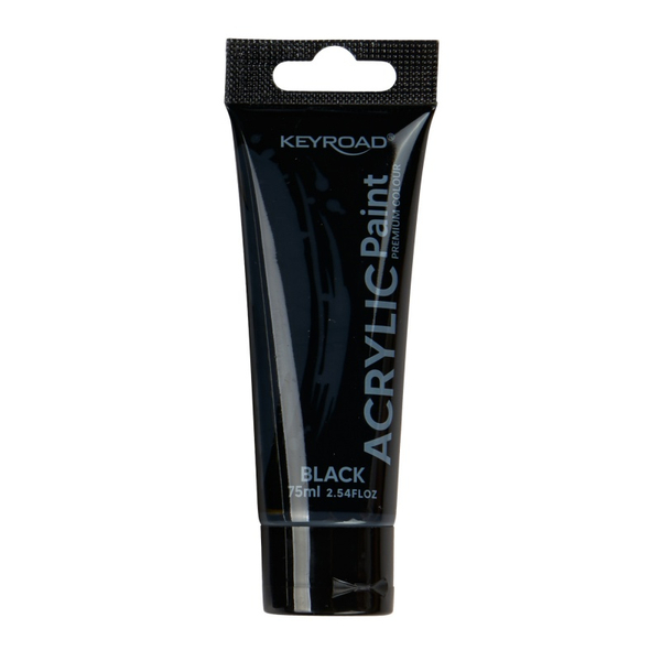 Farba akrylowa KEYROAD, 75ml, tubka, czarna