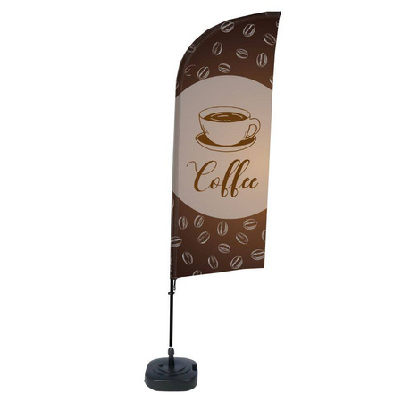 Beach Flag Alu Wind Complete Set Coffee English