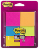 Karteczki samoprzylepne POST-IT® Super Sticky (6916S-YPOB), 47,6x47,6mm, 6x45 kart., mix kolorów
