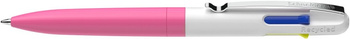 Długopis automatyczny SCHNEIDER TAKE 4 Neon, M, 4 kolory wkładu, różowo-biały
