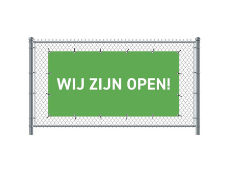 Fence Banner 300 x 140 cm Open German Red