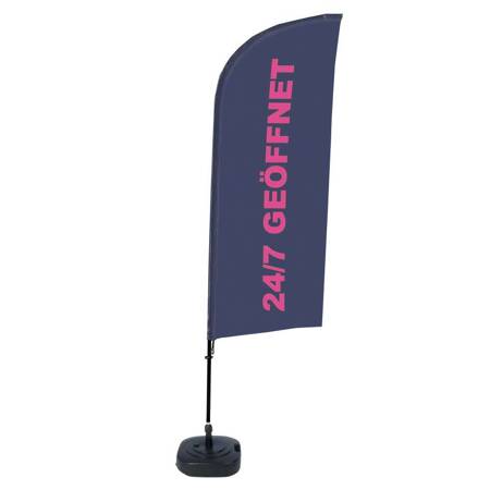 Beach Flag Alu Wind Complete Set Open 24/7 German