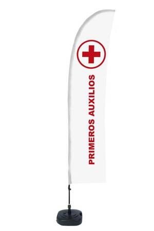 Beach Flag Budget Wind Complete Set First Aid Spanish