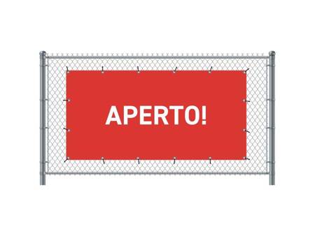 Fence Banner 200 x 100 cm Open Italian Blue