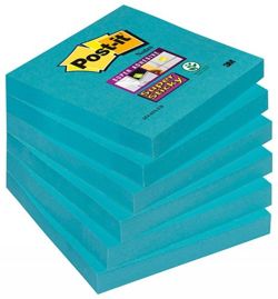 Karteczki samoprzylepne POST-IT® Super Sticky (654-6SS-EB), 76x76mm, 1x90 kartek, niebieskie