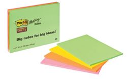 Karteczki samoprzylepne POST-IT® Super Sticky (6845-SSP), 200x149mm, 4x45 kart., mix kolorów