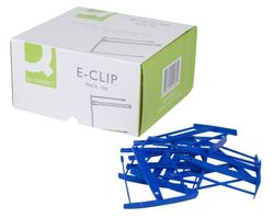 Klipsy archiwizacyjne Q-CONNECT E-Clip, grubość pliku max. 7cm, niebieski