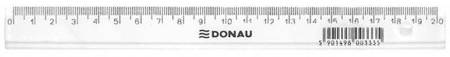 Linijka DONAU, 20cm, transparentna