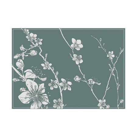 Placemat Abstract Japanese Cherry Blossom Green