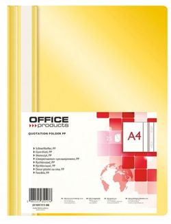 Skoroszyt OFFICE PRODUCTS, PP, A4, miękki, 100/170mikr., żółty