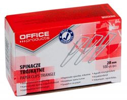 Spinacze trójkątne OFFICE PRODUCTS, 28mm, 100szt., srebrne