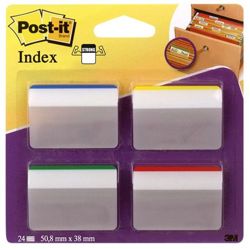 Zakładki indeksujące POST-IT® do archiwizacji (686-A1), PP, wygięte, 50,8x38,1mm, 4x6 kart., mix kolorów